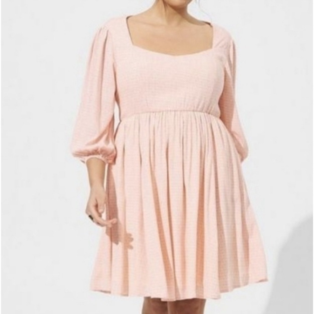 NWT Torrid mini wash gauze, open back skater dress